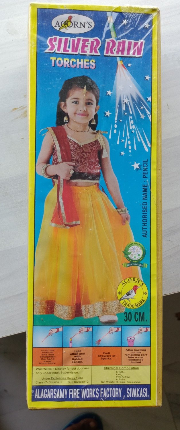 Silver Rain Torch Crackers 30cm